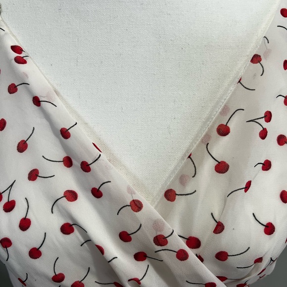 Cherry Summer Dress Asymetrical Wrap - Picture 4 of 7